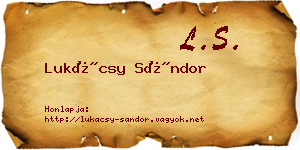 Lukácsy Sándor névjegykártya