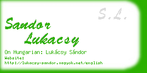 sandor lukacsy business card