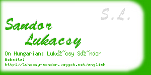 sandor lukacsy business card